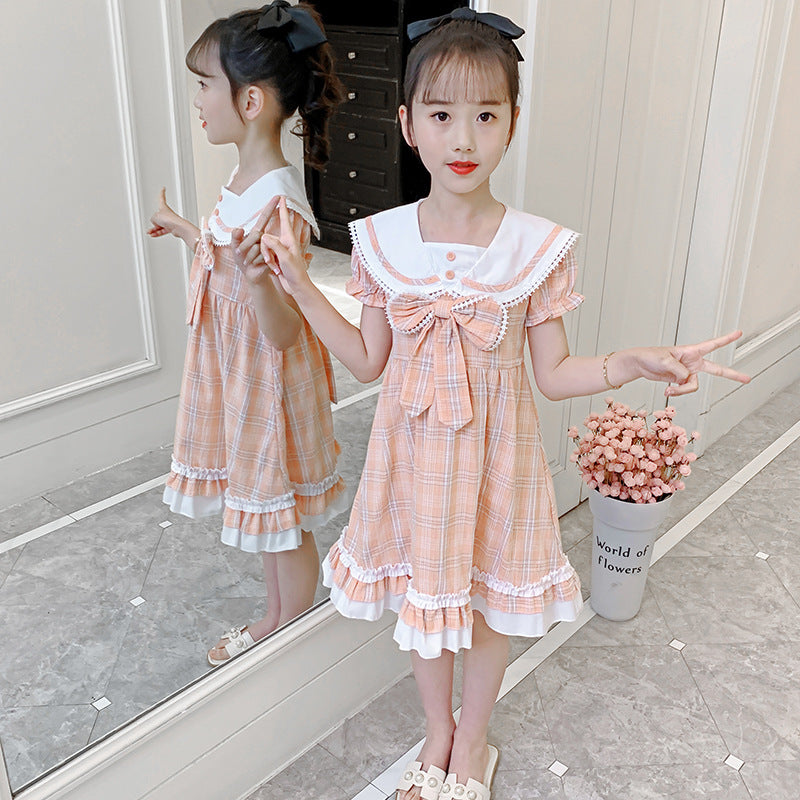 Preppy Style Bow Lolita Skirt Uniform Children's Dress