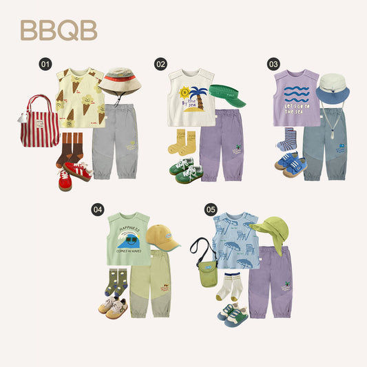 Children's Summer Wrinkle Feeling Track Class Ankle Children's Pants