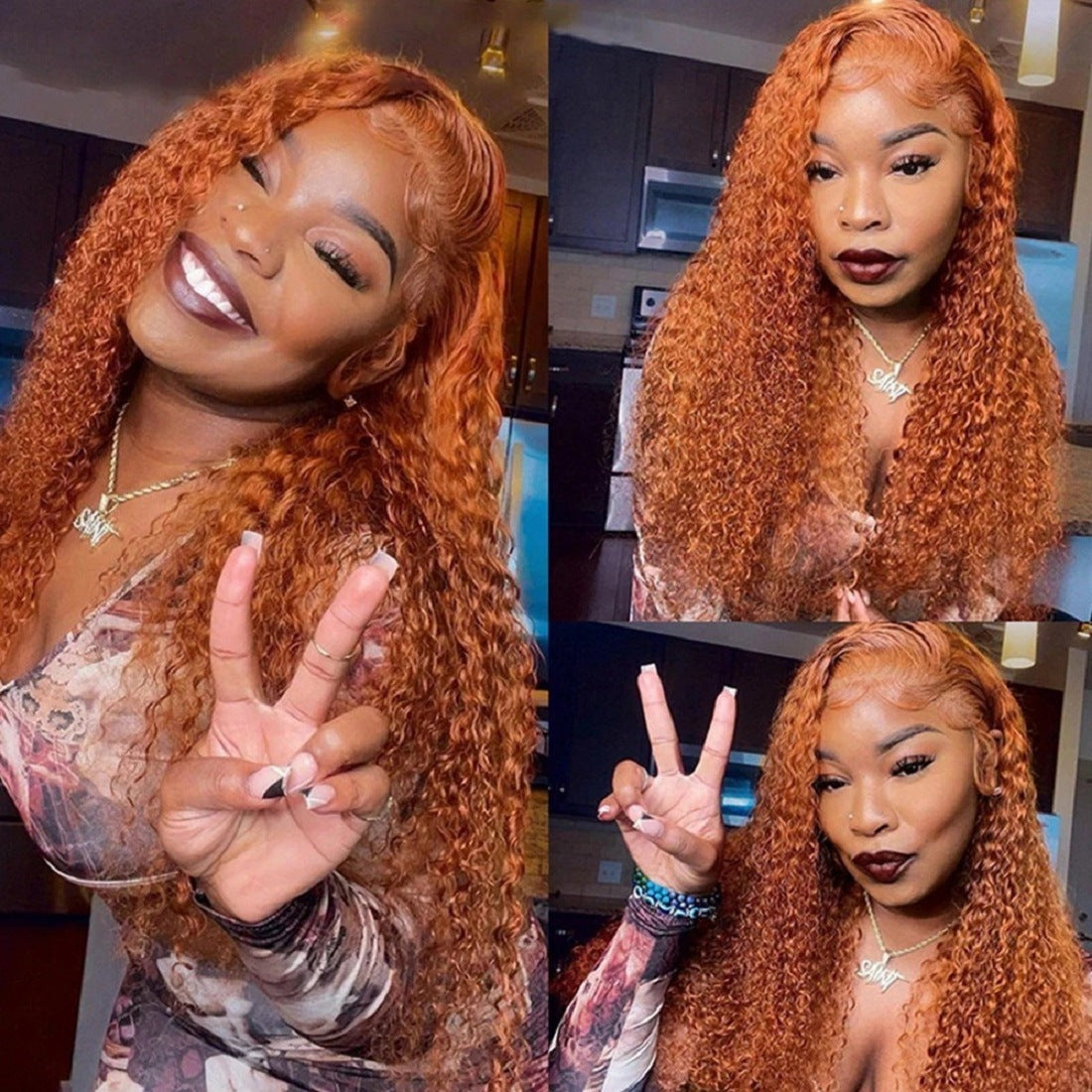 Women's African Wigs With Small Curly Hair Wig Long Curls