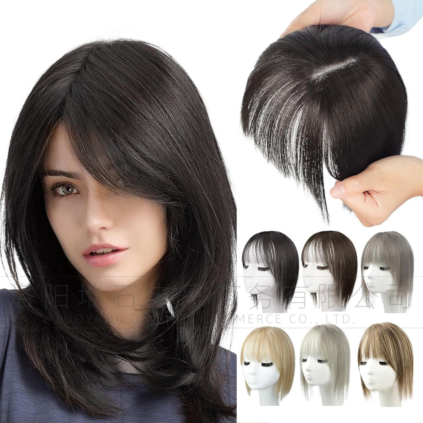 Women's Natural Lightweight Breathable Cover Gray Hair Invisible Seamless Fluffy Artificial Wig