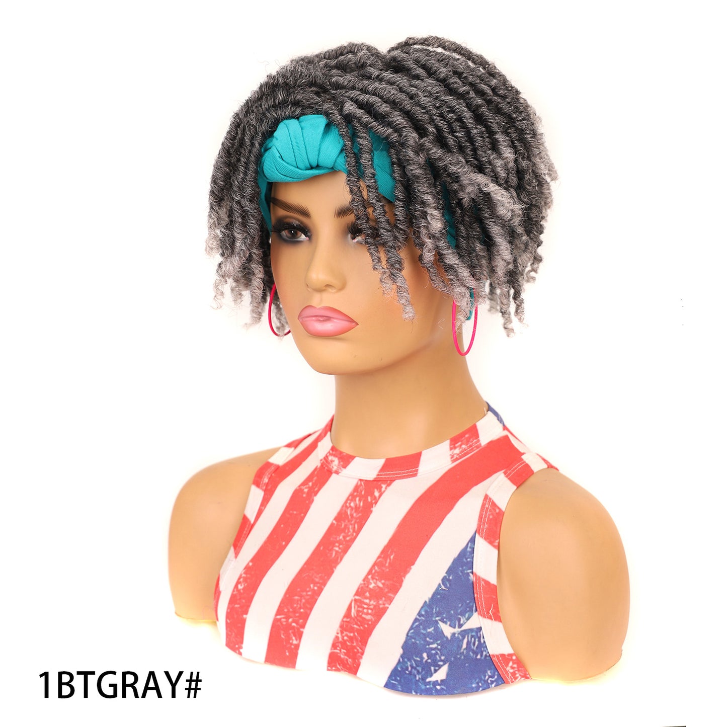 Turban Head Sleeve Curved Cover African Wig Short Curly Hair