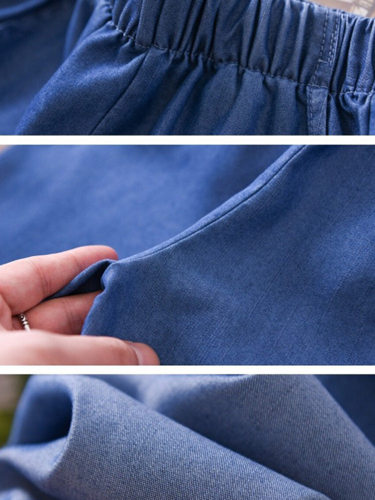 Children's Summer Thin Medium Big Clothing Ice Silk Children's Pants