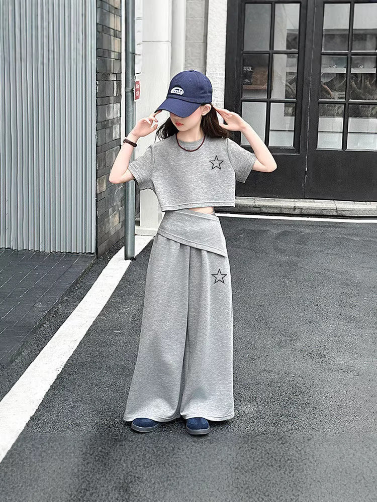 Children's Set Two-piece Korean Fashion Simple Style Five-pointed Star Children's Suit