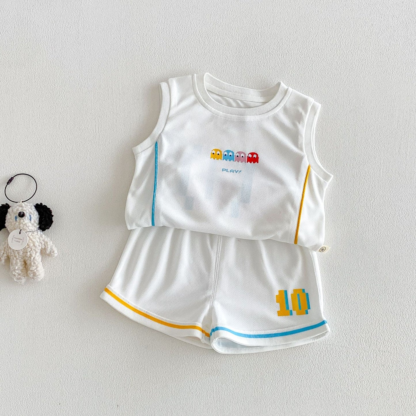 Sports Set Summer Fashionable Cartoon Letter Vest Children's Suit