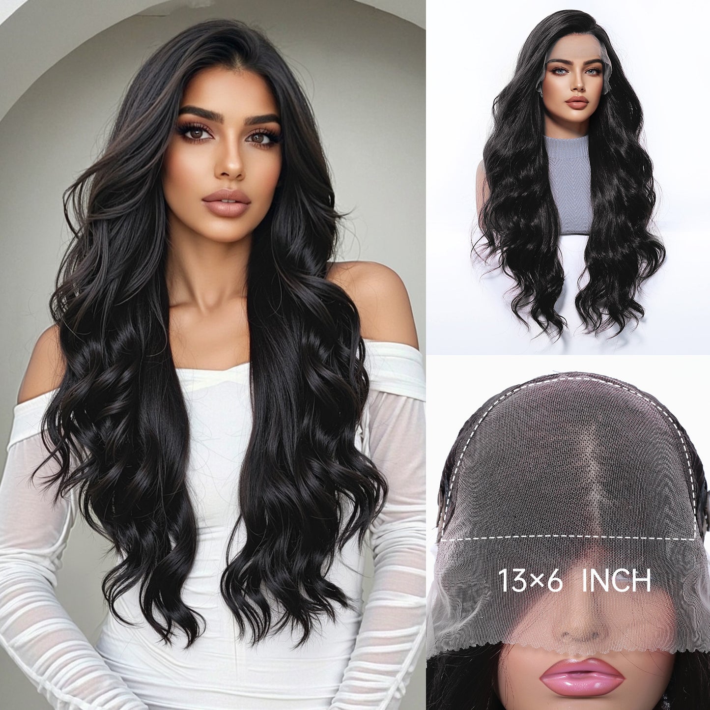 Area Lace Female Light Brown Dyed Curly Hair Wig Long Curls