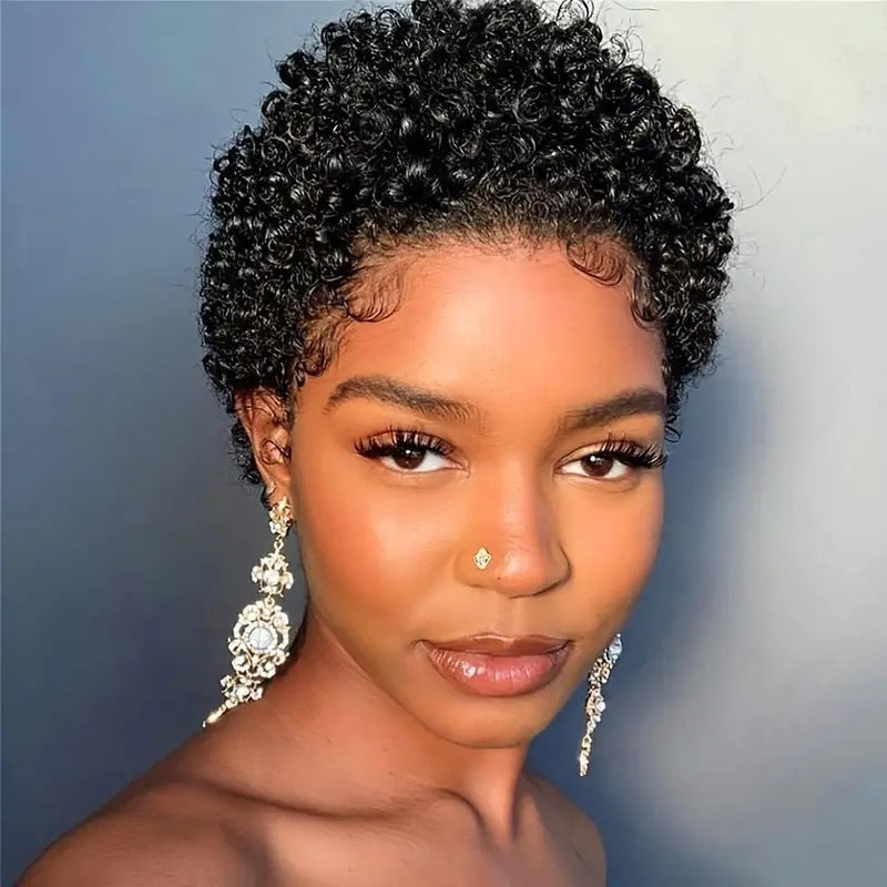 Ultra Natural Wigs With Small Fashion Wig Short Curly Hair