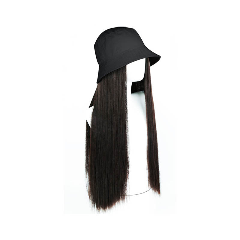 Women's Hair One-piece Bucket Curly Wavy Natural Wig Long Curls