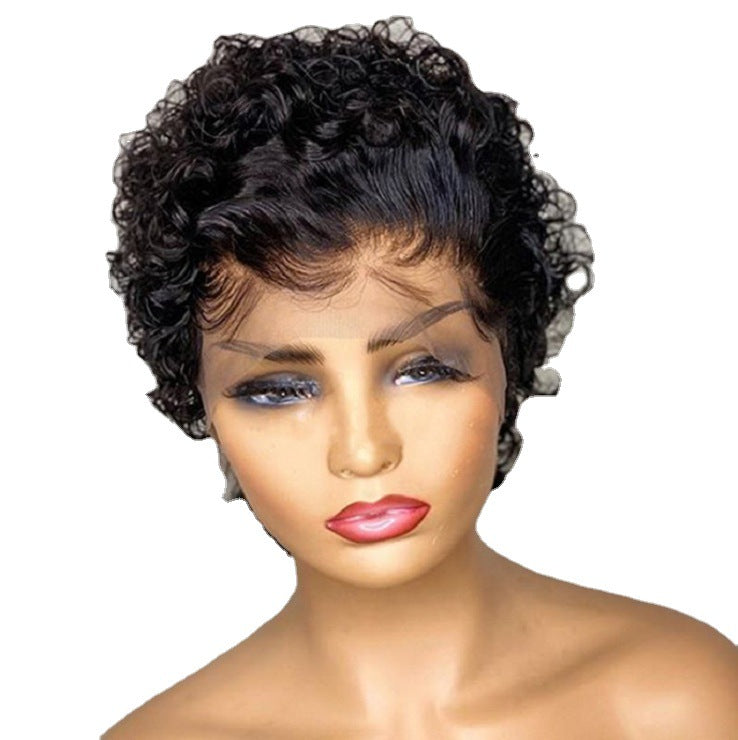 Curly Fluffy Face Shaving Small Roll Female Rose Net Wig Long Curls
