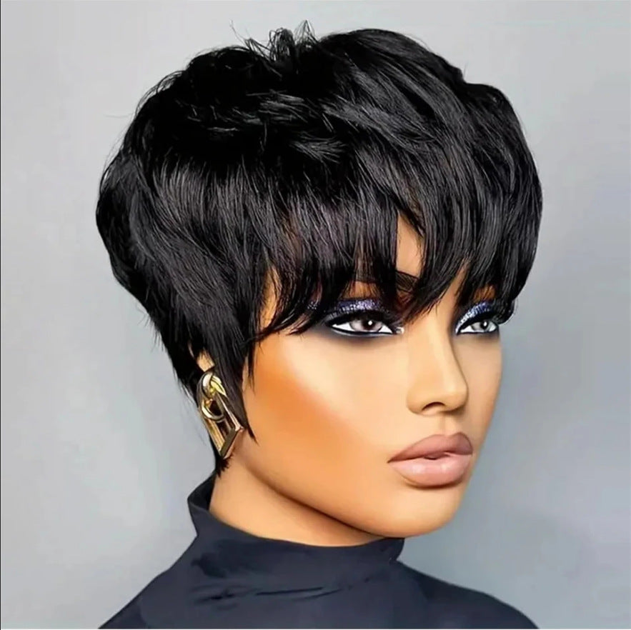 Wave Pixie Cut Brazilian Remy Human Wig Short Straight Hair