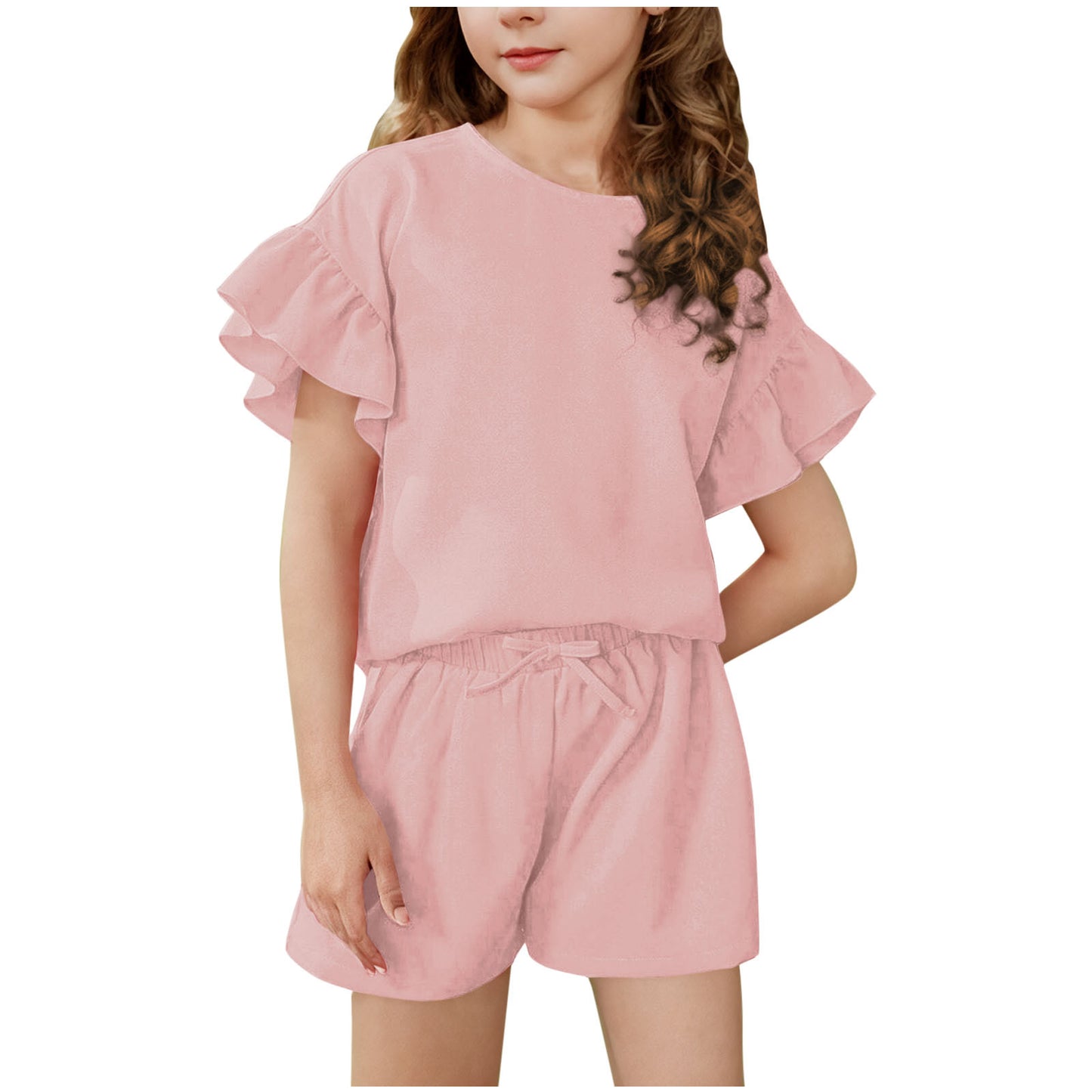 Summer Thin Solid Color Casual Sports Children's Suit