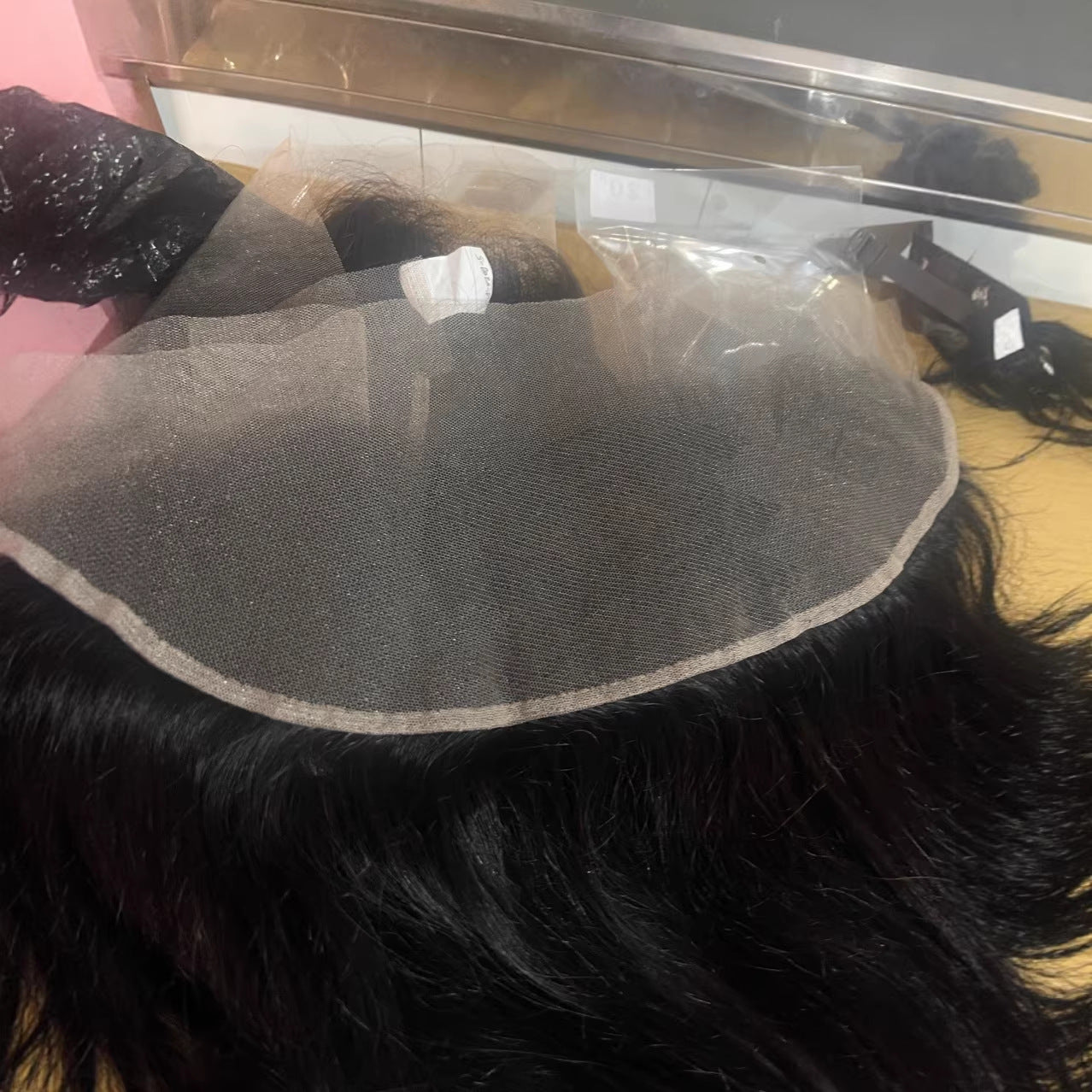 Human Straight Natural Color Lace Piece Real Hair Wig