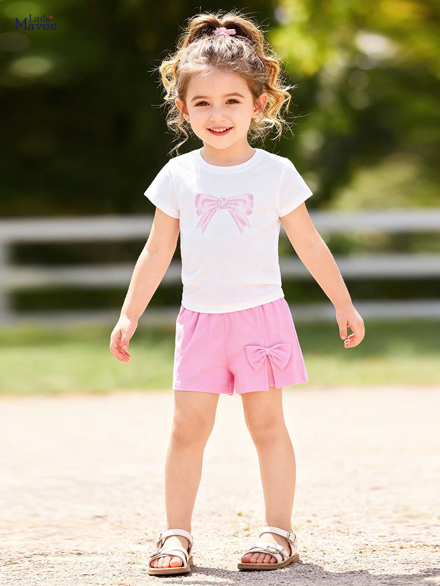 Women's & Children's Summer Cute Bow Clothing Children's Suit