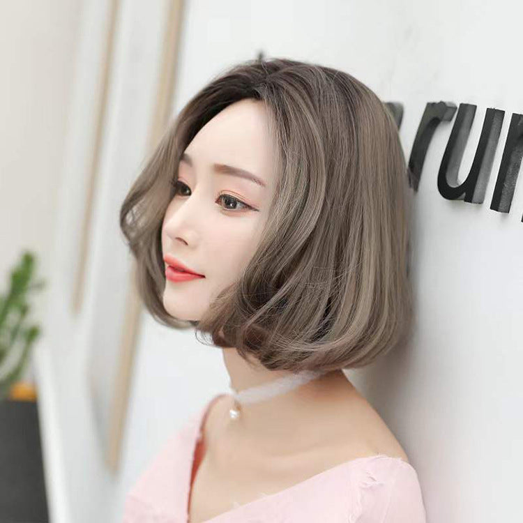 Female Head Fashion Trend Mid-length Without Wig Short Curly Hair
