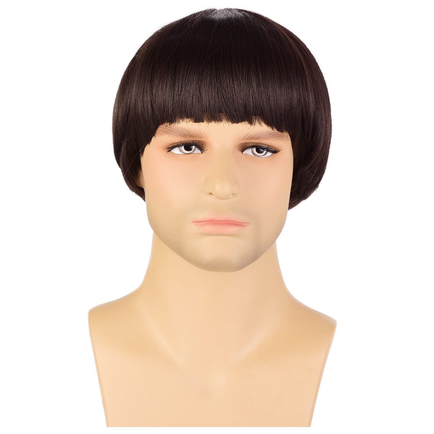 Men's Bowl-shaped Watermelon Rind Head Fiber Synthetic Wigs Men's Wig