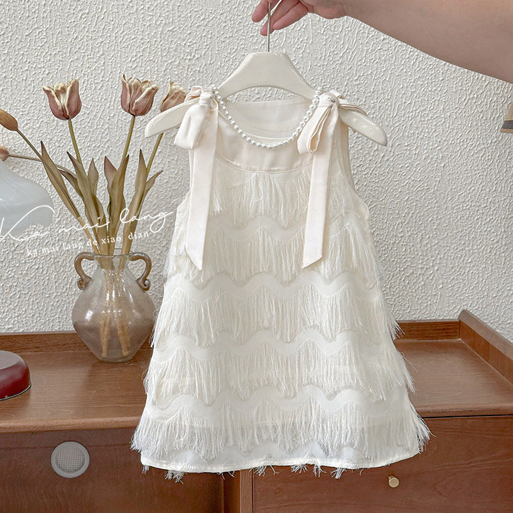 Summer Fashionable Straps Skirt High-grade Sleeveless Children's Dress