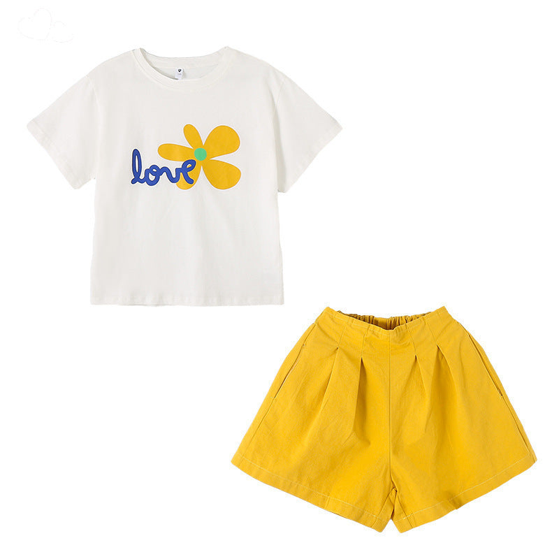 Children's Summer Suits Western Style Short-sleeved Shorts Medium Big Children's Suit