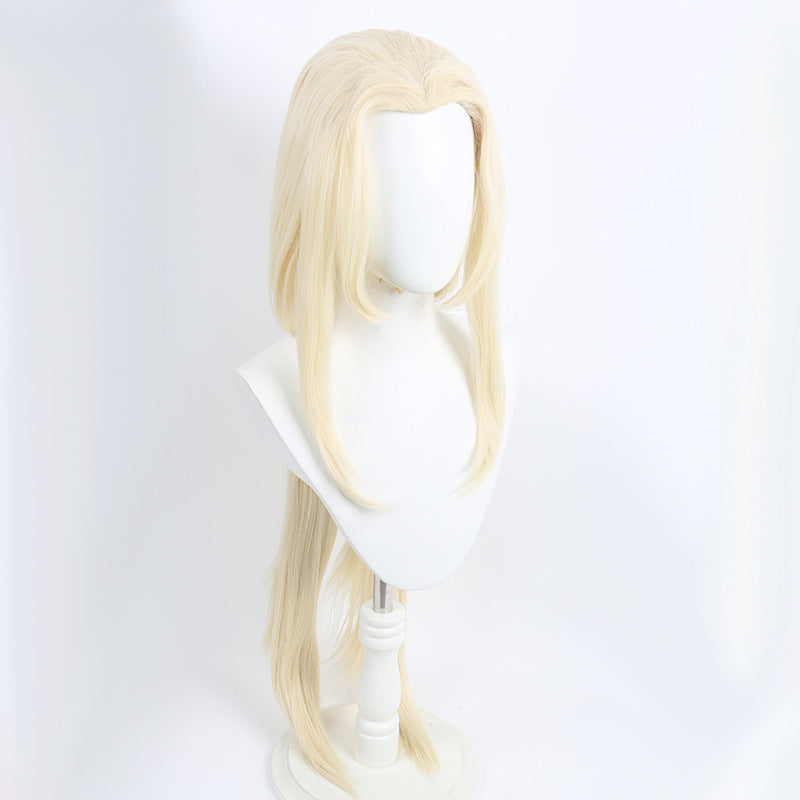Programmatic Light Golden Beauty Pointed Double Ponytail Anime Long Hair Cos Wig