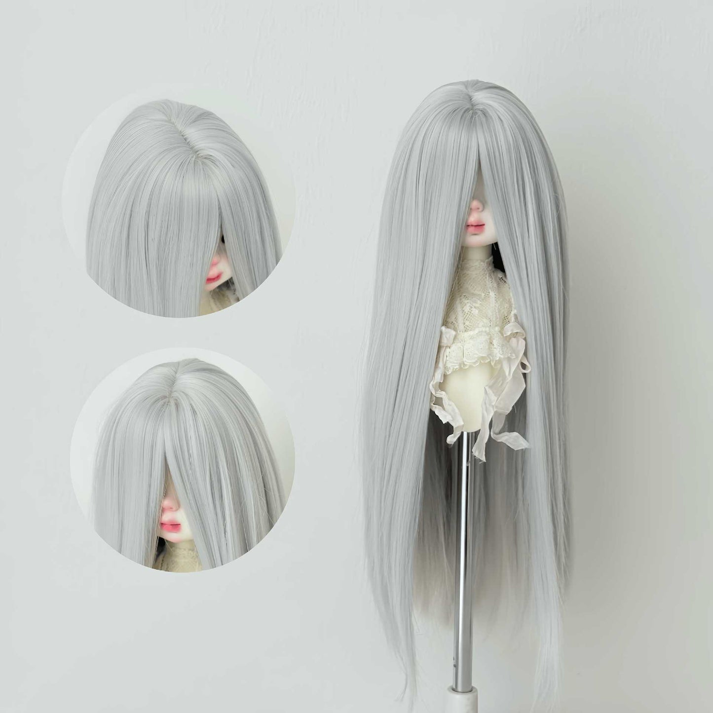 Points Soft Silk Long Straight Hair Cover Bangs Cos Wig