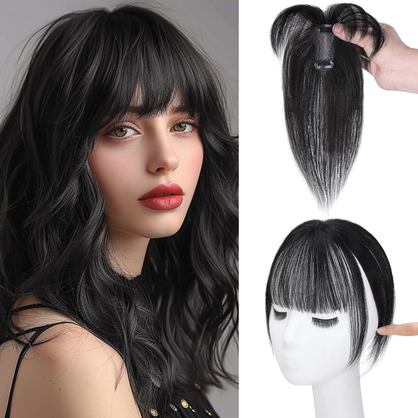 Piece Hand-woven Gaul Human French Seamless Covering Wig
