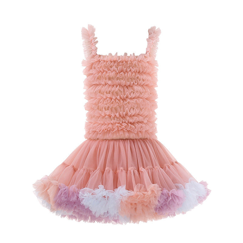 Children's Sleeveless Sling Princess Birthday Vest Tulle Children's Dress