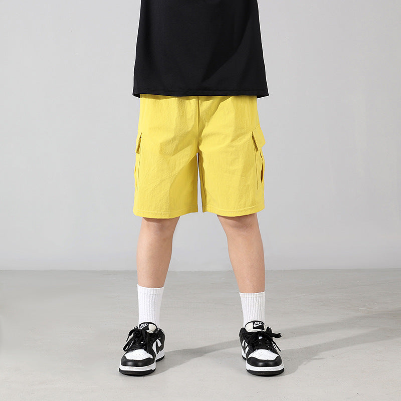 Children's Korean Style Outdoor Work Clothes Shorts Big Lightweight Waterproof Cool Children's Pants