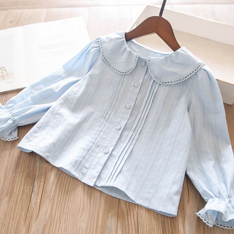Children's Big Korean Style Western Doll Collar Princess Children's Shirt