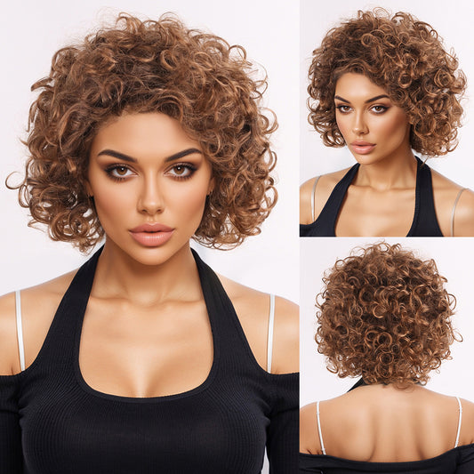 Women's Hair African Small Volume Fluffy Fashion Wig Long Curls