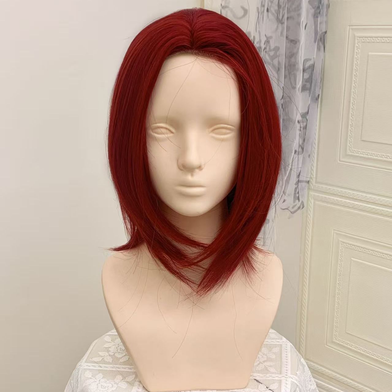 Forehead Hand Crocheting Hook Lace Mid-length Partial Mao Modeling Anime Cos Wig