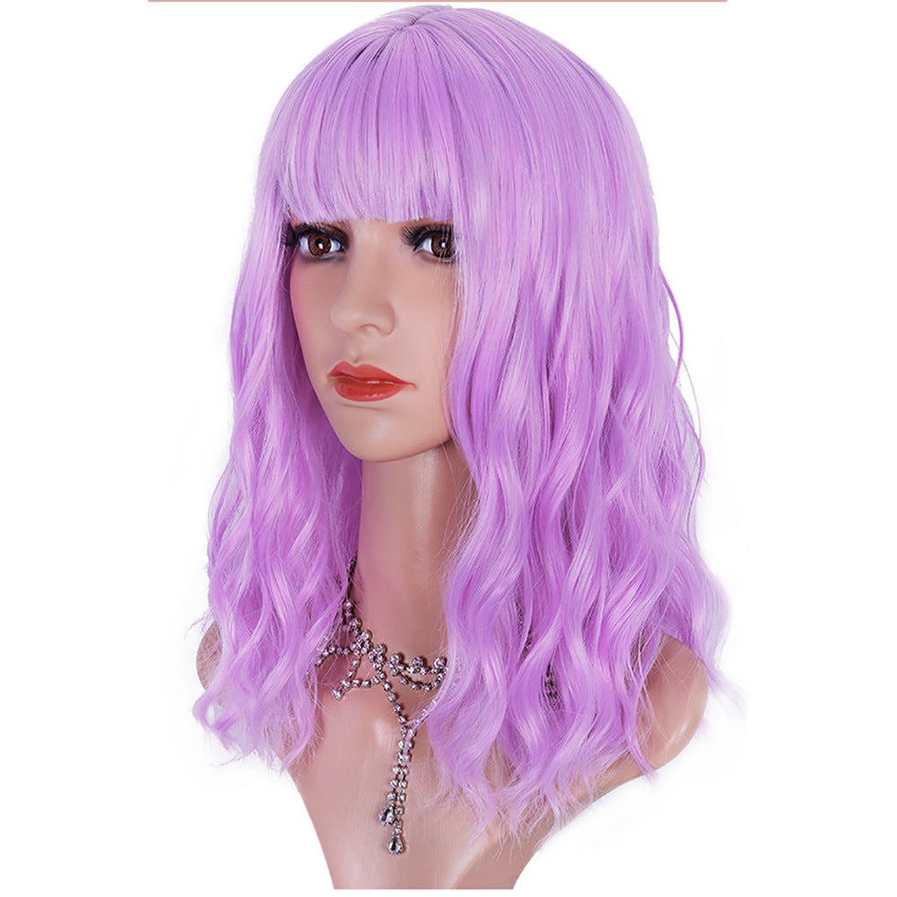 Chemical Fiber Head Cover Color Optional Wig Short Curly Hair
