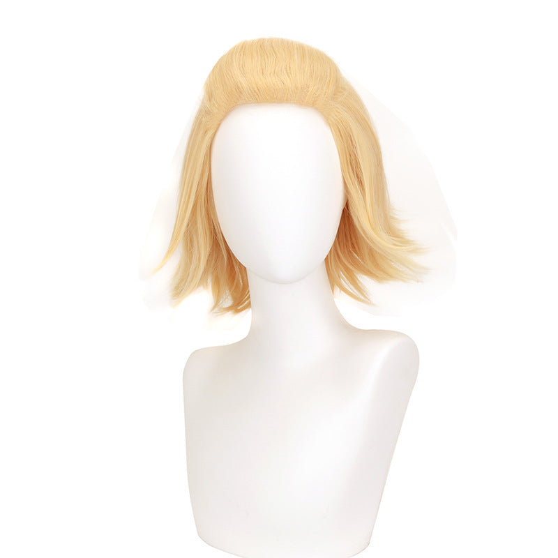 Avengers Light Golden Back Short Hair Cos Wig