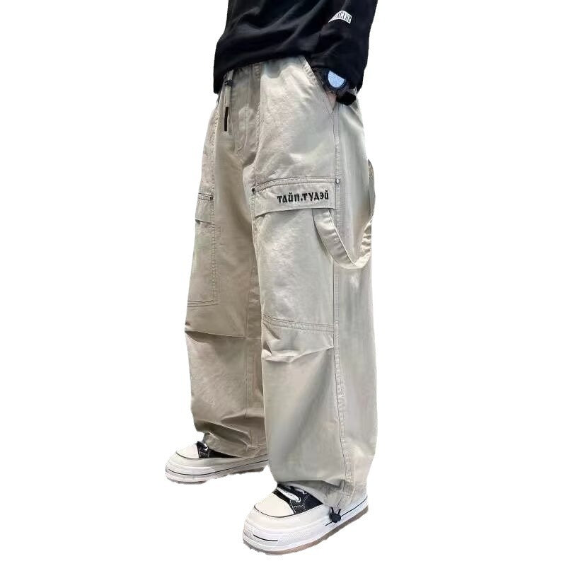 Children's Straight Casual Early Autumn Thin Medium Big Overalls Children's Pants