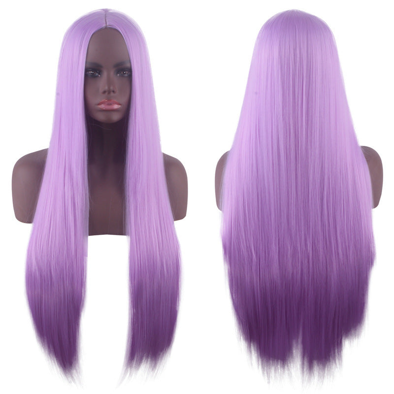 Universal Medium Scalp Black Long Straight Hair Cos Wig