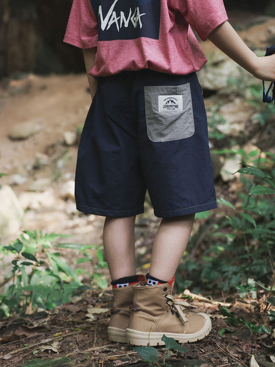 Children's Shorts Summer Boys Contrast Color Loose Knee Children's Pants