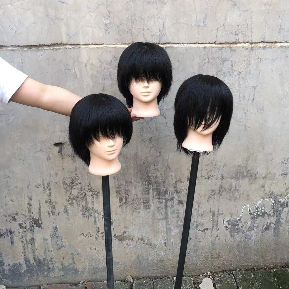 Men's Haircut Mannequin Head Hairdressing Model Barber Shop Real Hair Male Other Wig