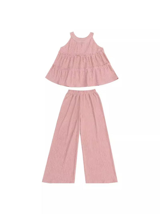 Children's Summer Korean Style Chiffon Thin Pants Children's Suit