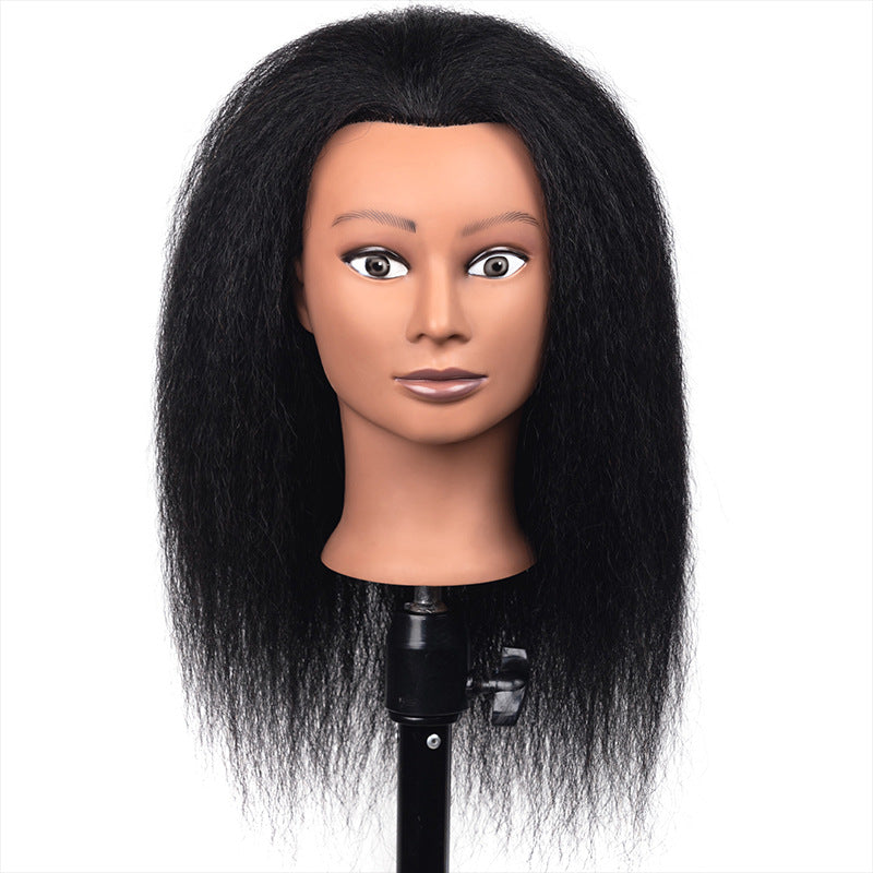 Skin Real Hair Mannequin Head Braiding Practice Face African Qu Other Wig