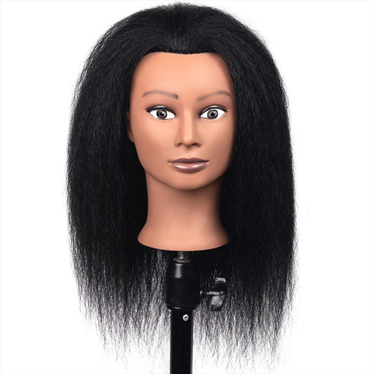 Skin Real Hair Mannequin Head Braiding Practice Face African Qu Other Wig