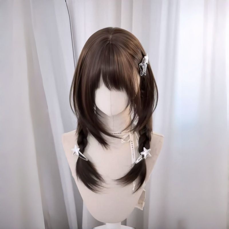 Braid Daily Fine Repair Sideburns Hierarchical Long Straight Wig