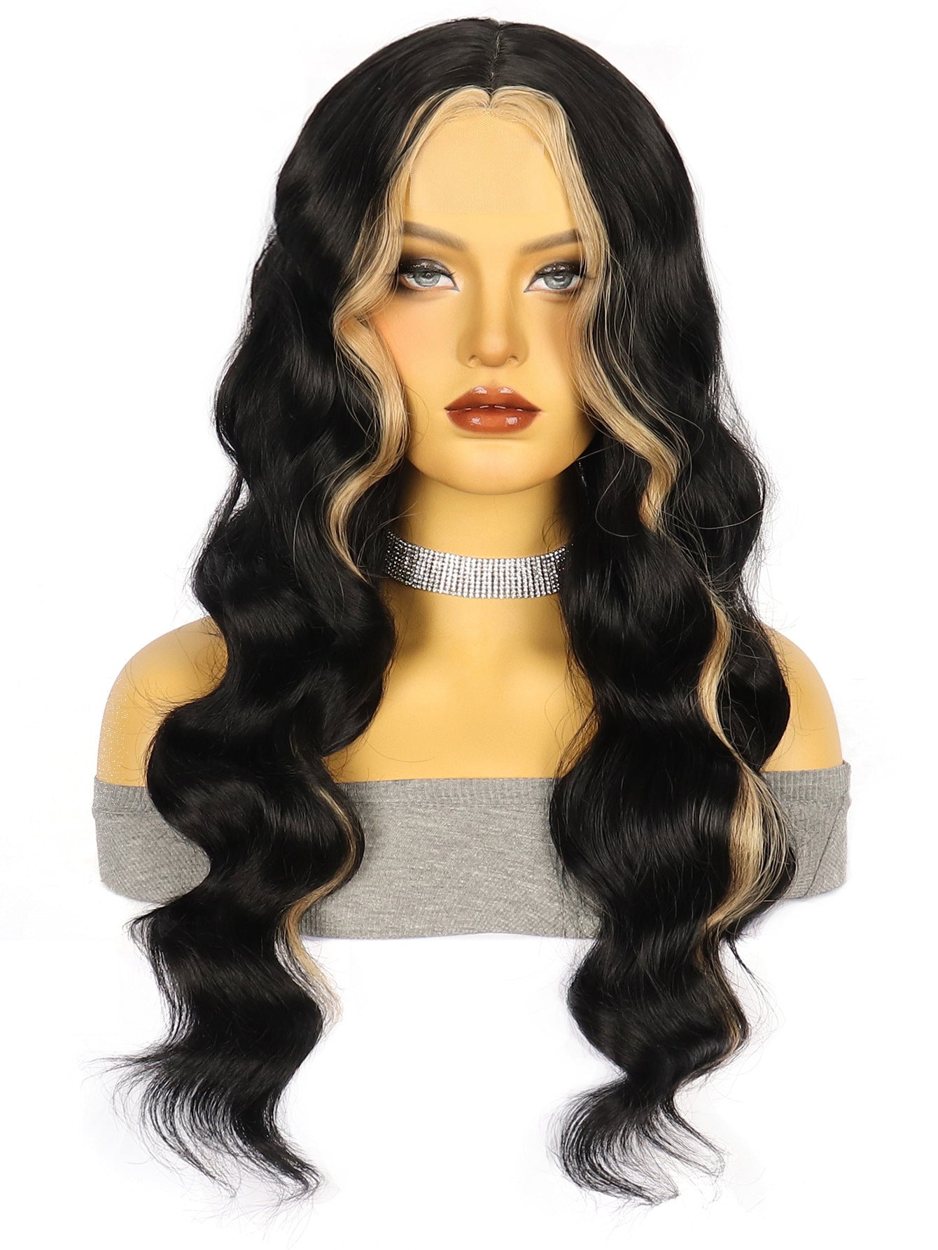 Women's Brown Straight Hair Big Wave Curly Chemical Fiber Front Wig Long Curls