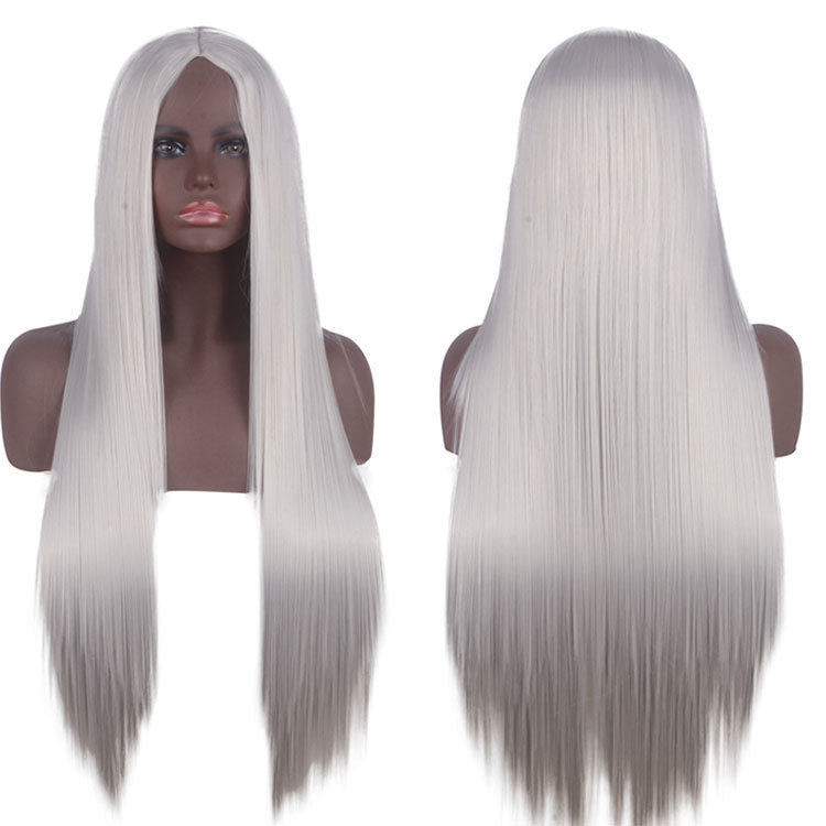 Universal Medium Scalp Black Long Straight Hair Cos Wig