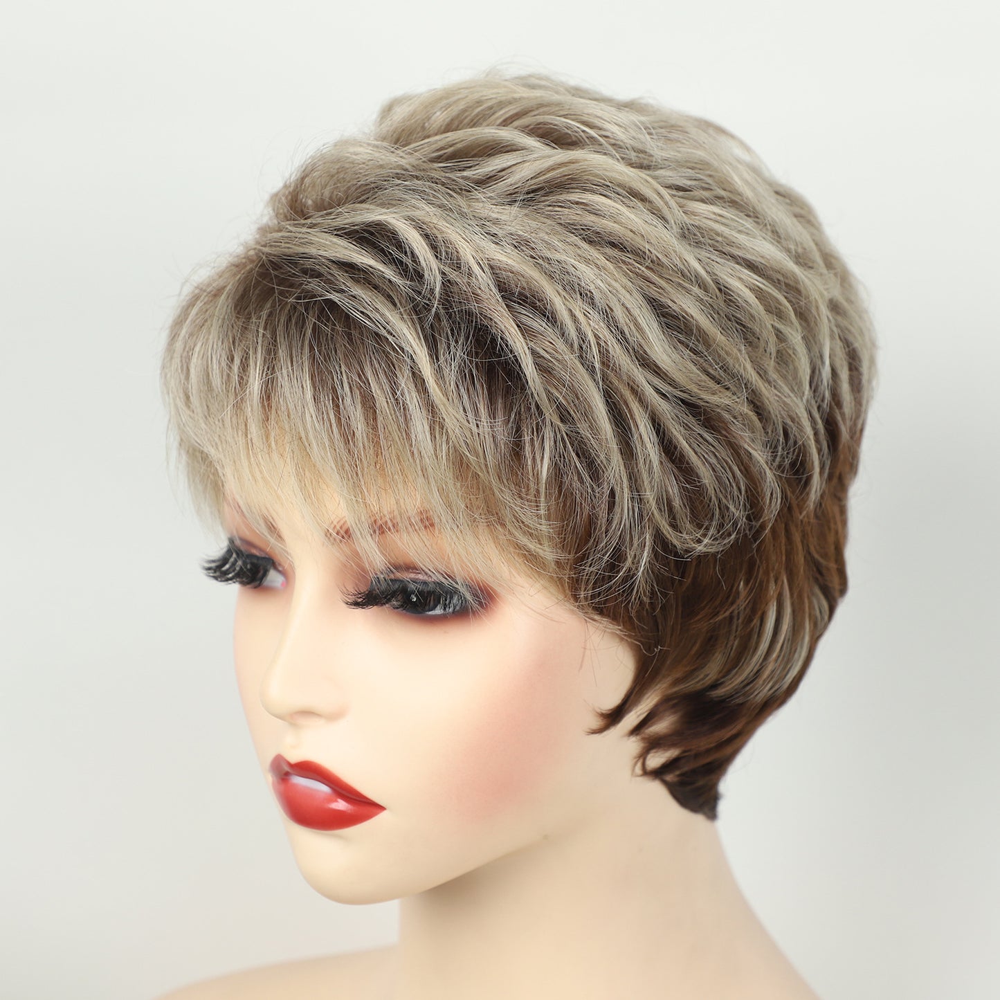 Women's African Synthetic Wigs Gradient Color Wig Short Curly Hair