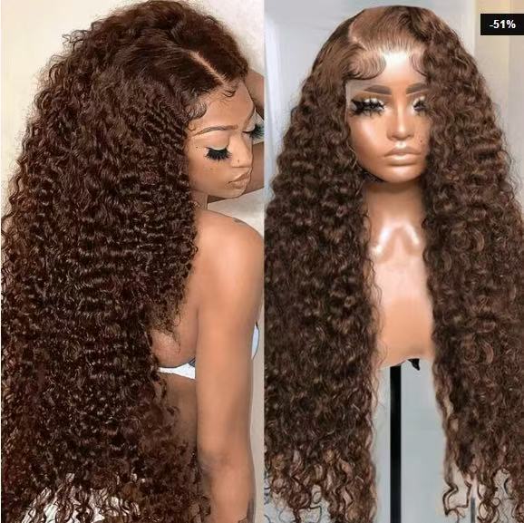 Front Lace African Fashion Wigs With Wig Long Curls