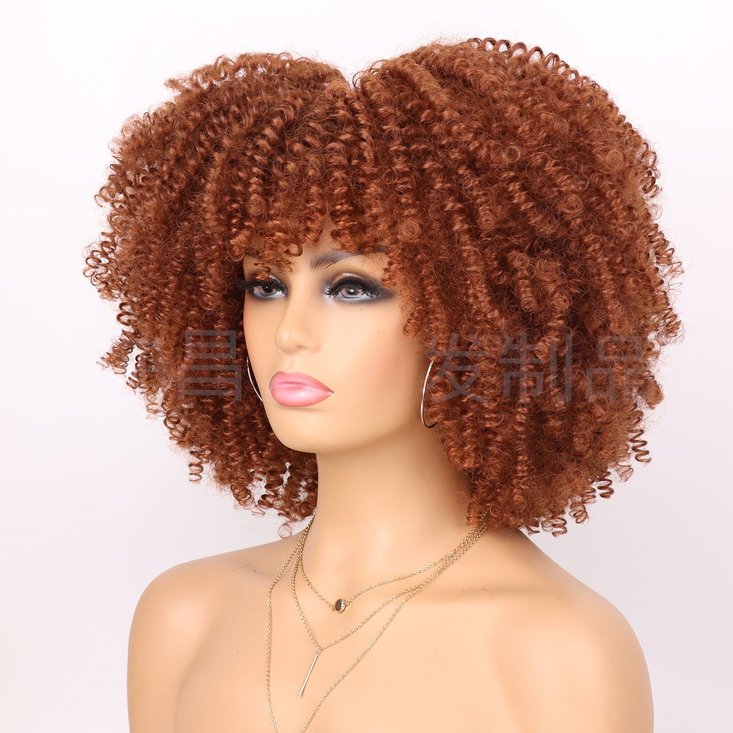 Women's Afro African Small Volume Fluffy Head Wig Short Curly Hair