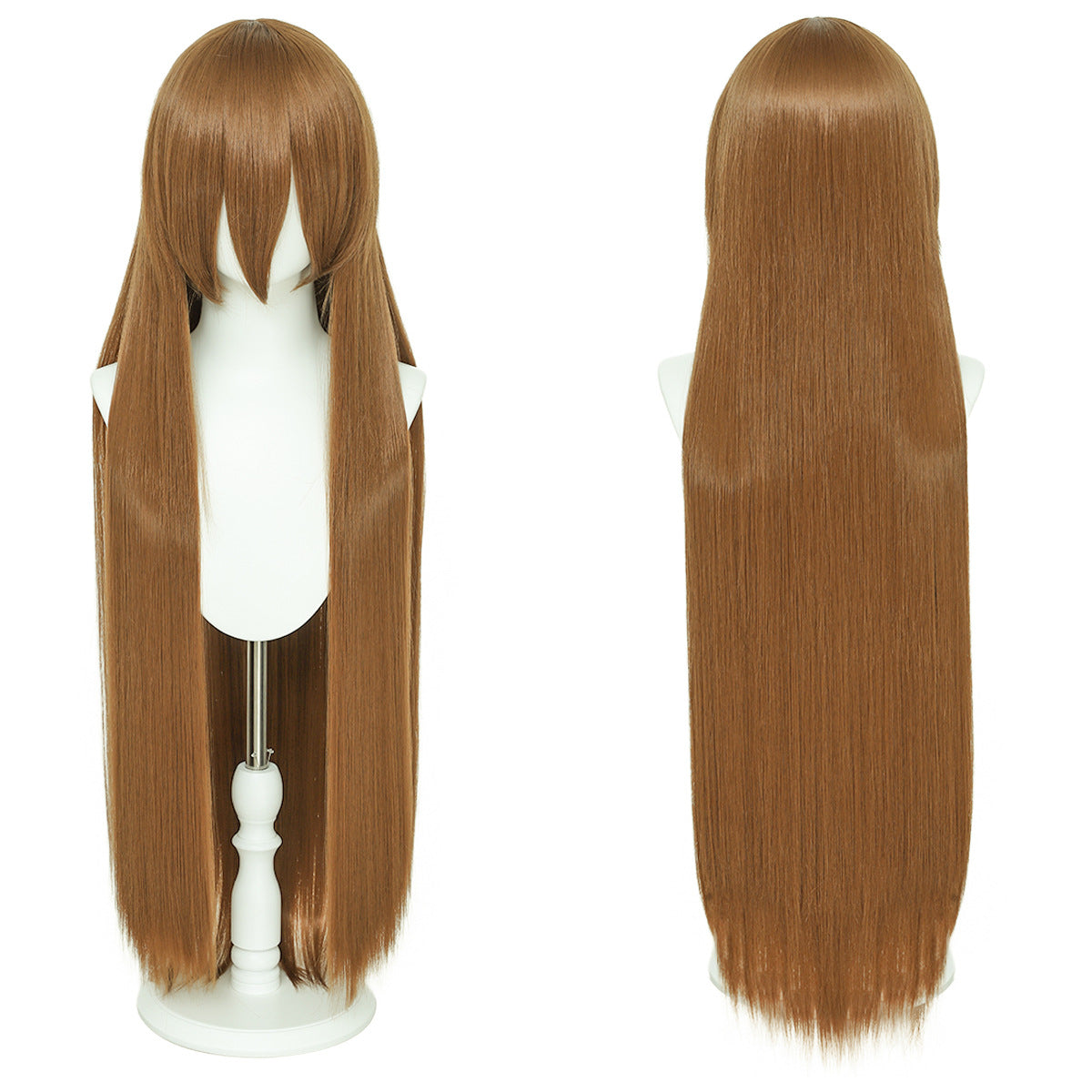 Long Straight Hair Hairpiece Blank Black White Cos Wig