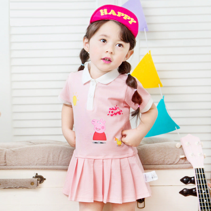 Cotton Pig Summer Clothing Skirt Short Children's Dress
