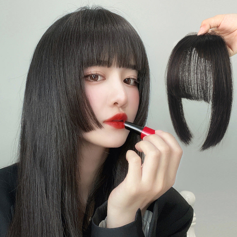 Real Hair Princess Cut Set Straight Female Hime Summer Wig Bangs