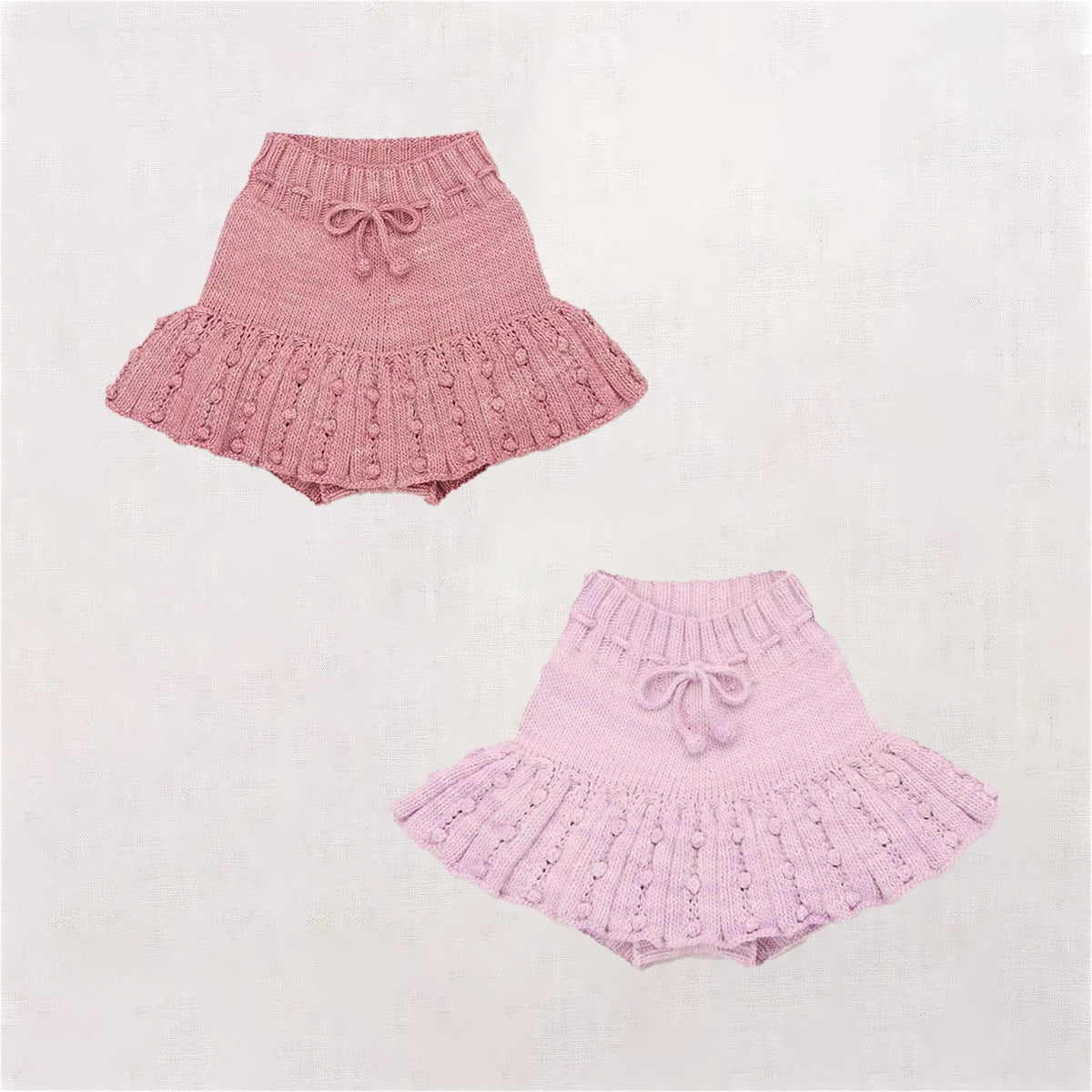 Spring Knitted Culottes Handmade Ball Overskirt Children's Pants