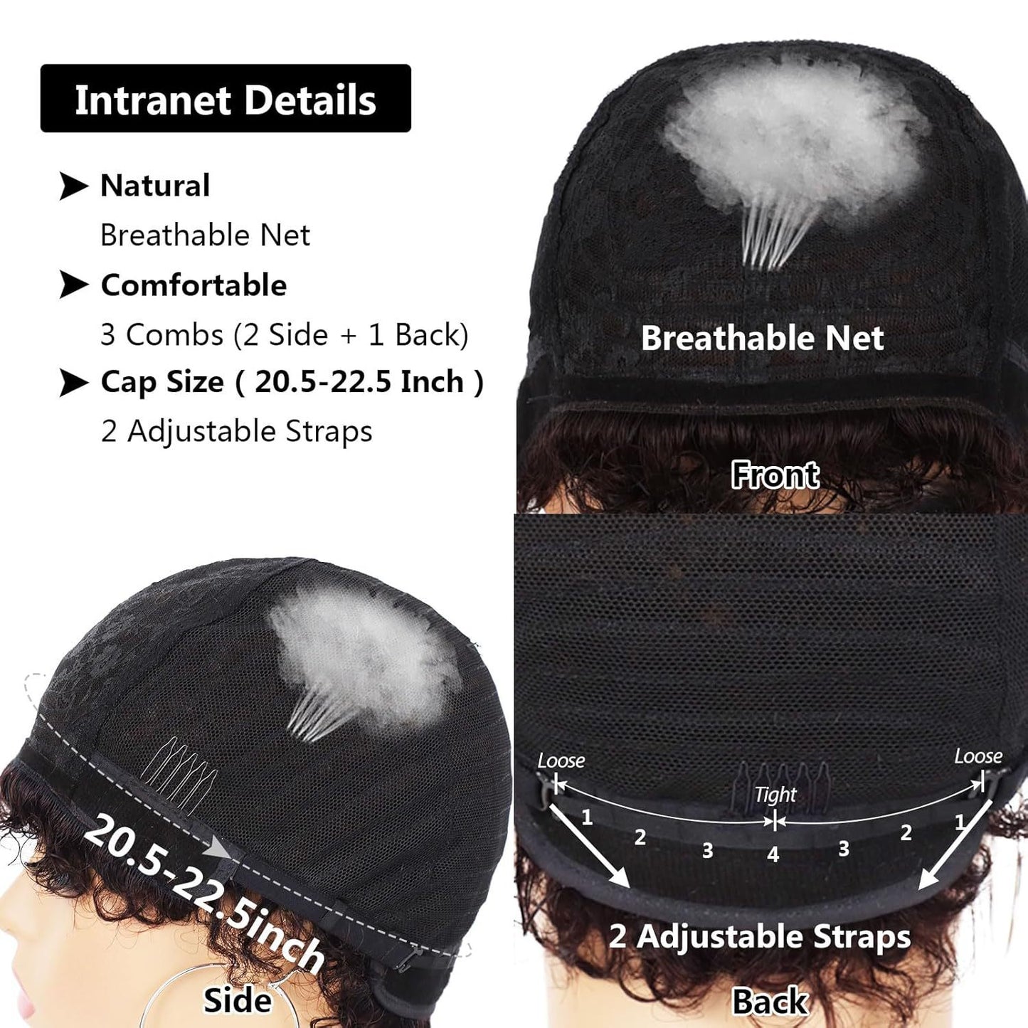 Casual Full Mechanism African Roll Human Real Hair Wig