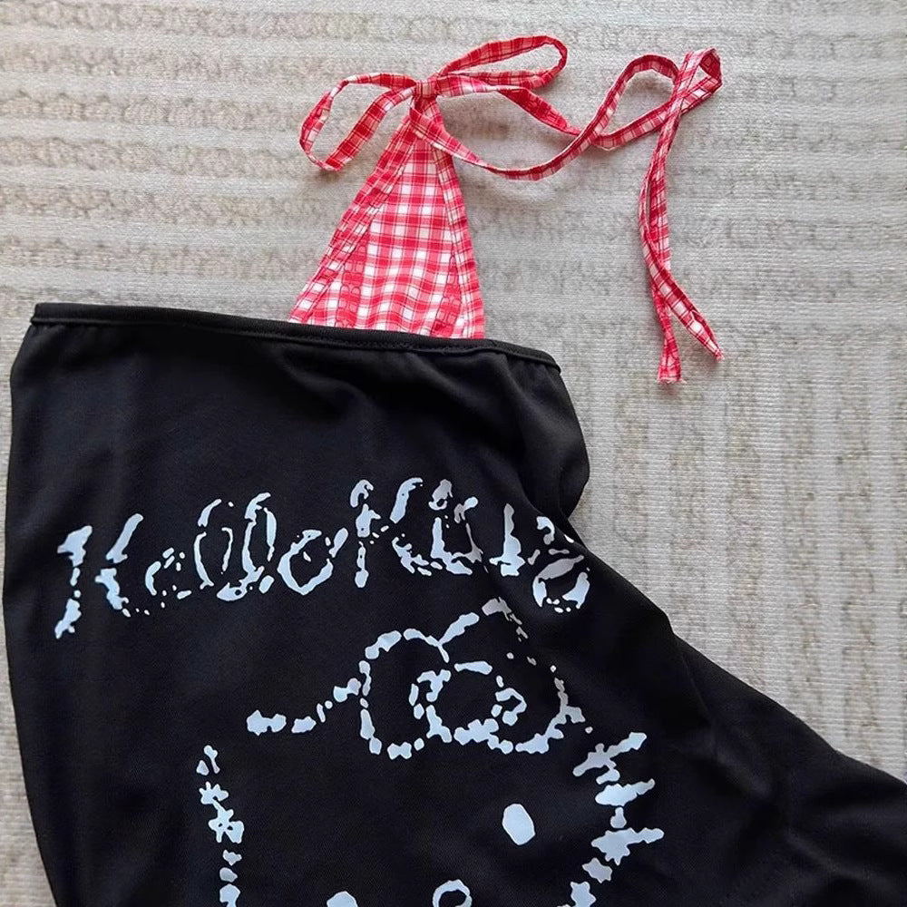 Children's Short-sleeved Fashionable Stitching Design Vest Small Shirt Top Children's T-shirt