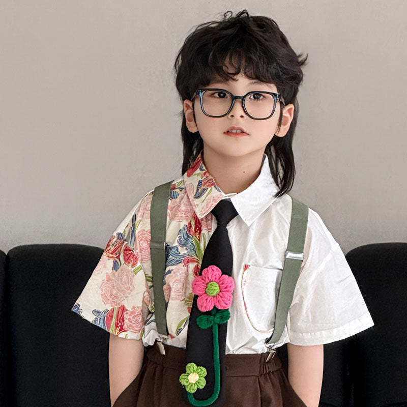 Children's Summer Korean Style Short Sleeve Western Printed Children's Shirt